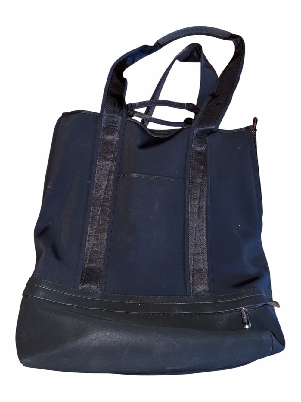 caraa Black Tote with Orange Interior Accent
